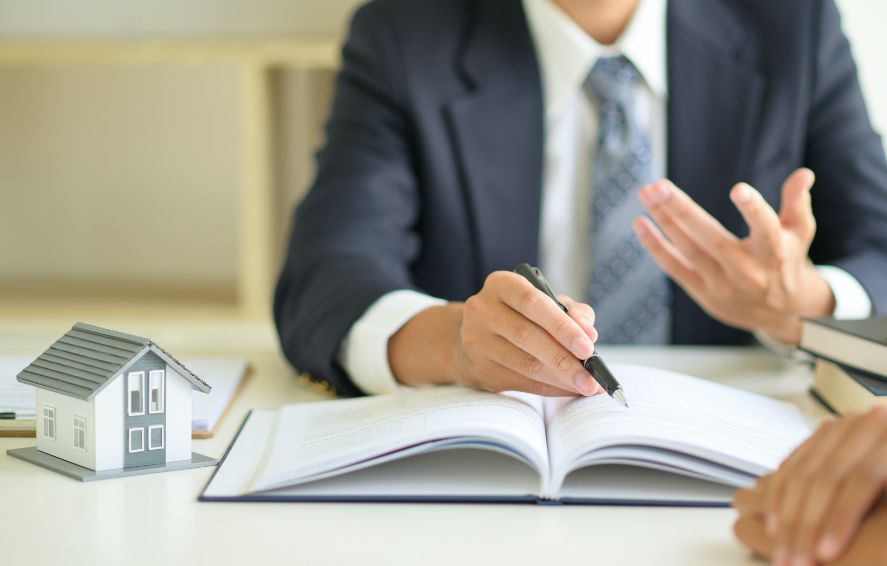 Lawyers are advising clients about real estate law.